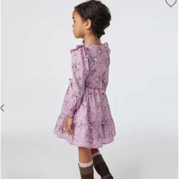 Janie and Jack The Eloise Smocked Dress Lavender Herb Floral size 4 - Picture 4 of 9